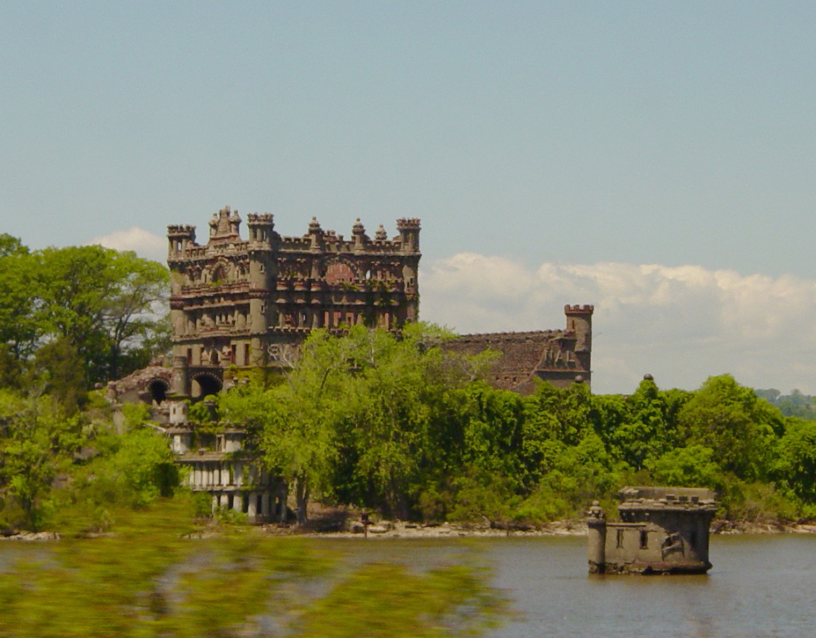 The armoury castle on an island in Hudson River, New York