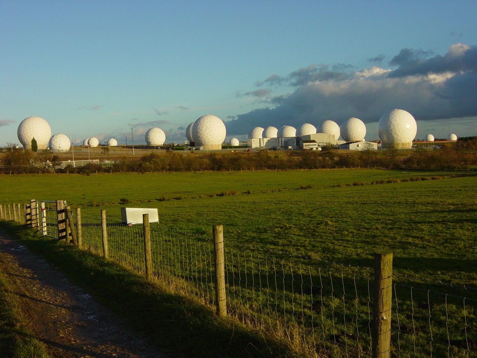 The field of giant listening domes in North Yorkshire, England