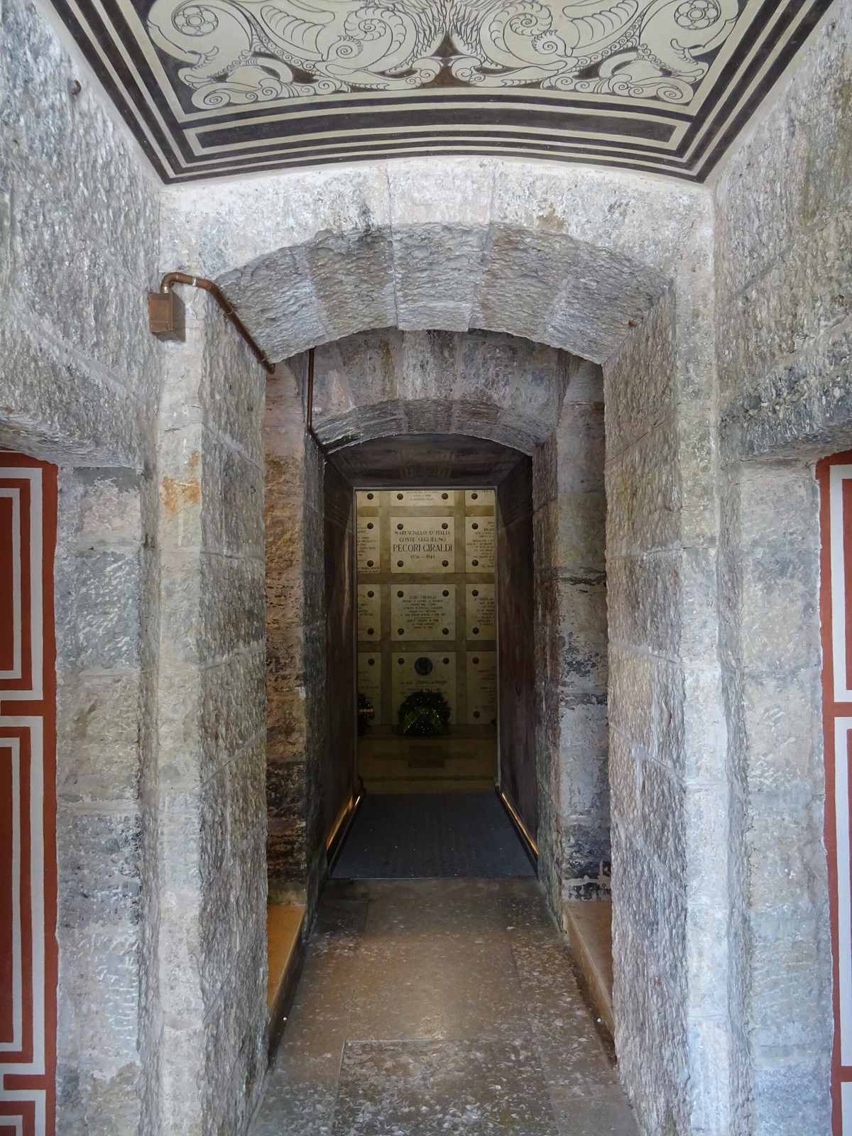 Ossuary of military shrine of Valli del Pasubio in Italy