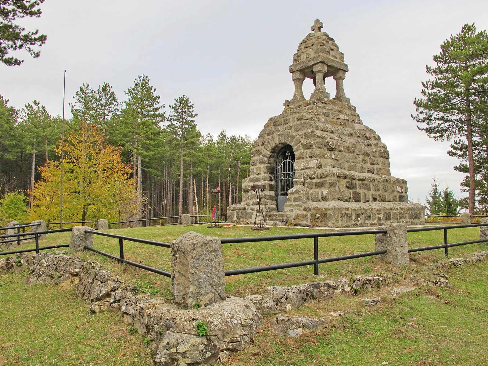 Memorial ossuary on Mačkov kamen in Serbia
