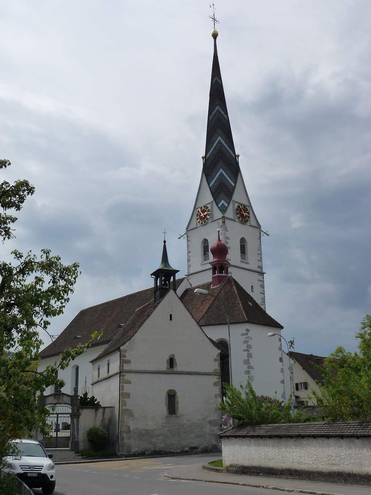 St. Mauritius catholic church with ossuary in Switzerland