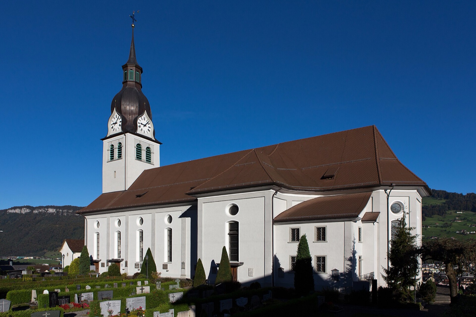 St. Martin's parish church with ossuary in Switzerland