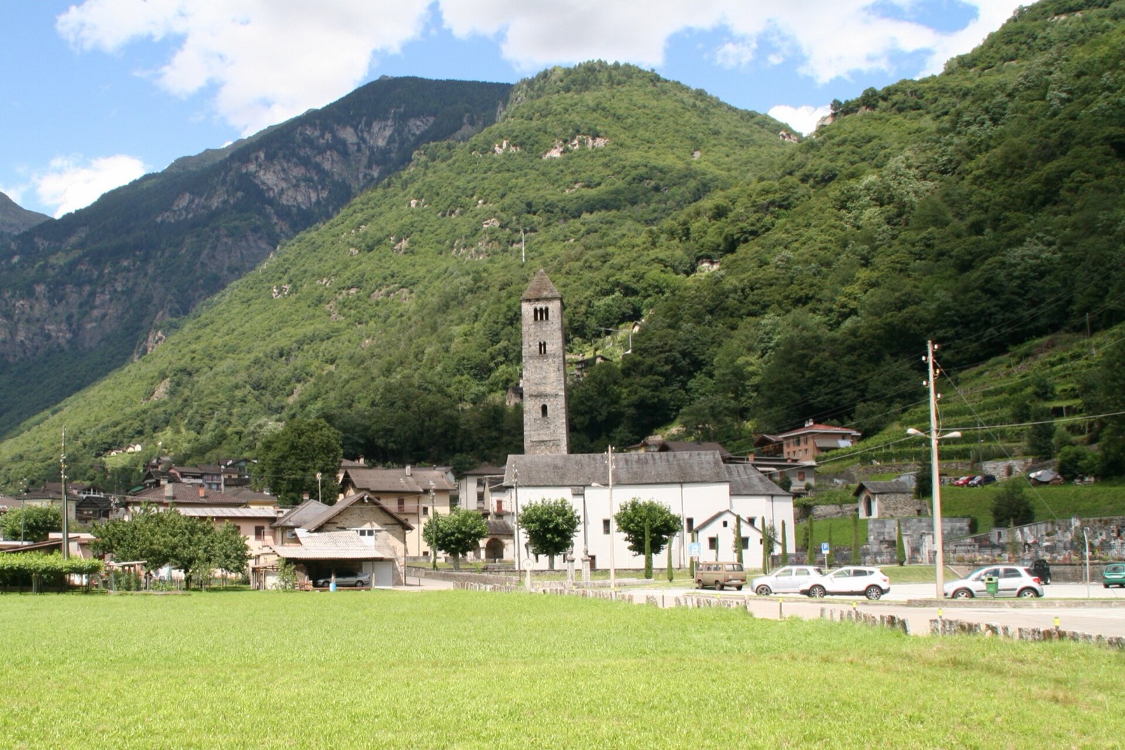San Martino Parish Church with ossuary and churchyard in Switzerland