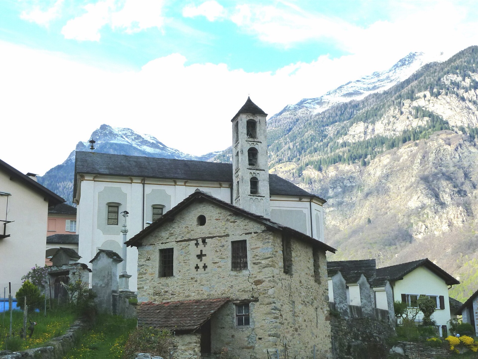 Santa Maria Assunta Church with ossuary in Switzerland