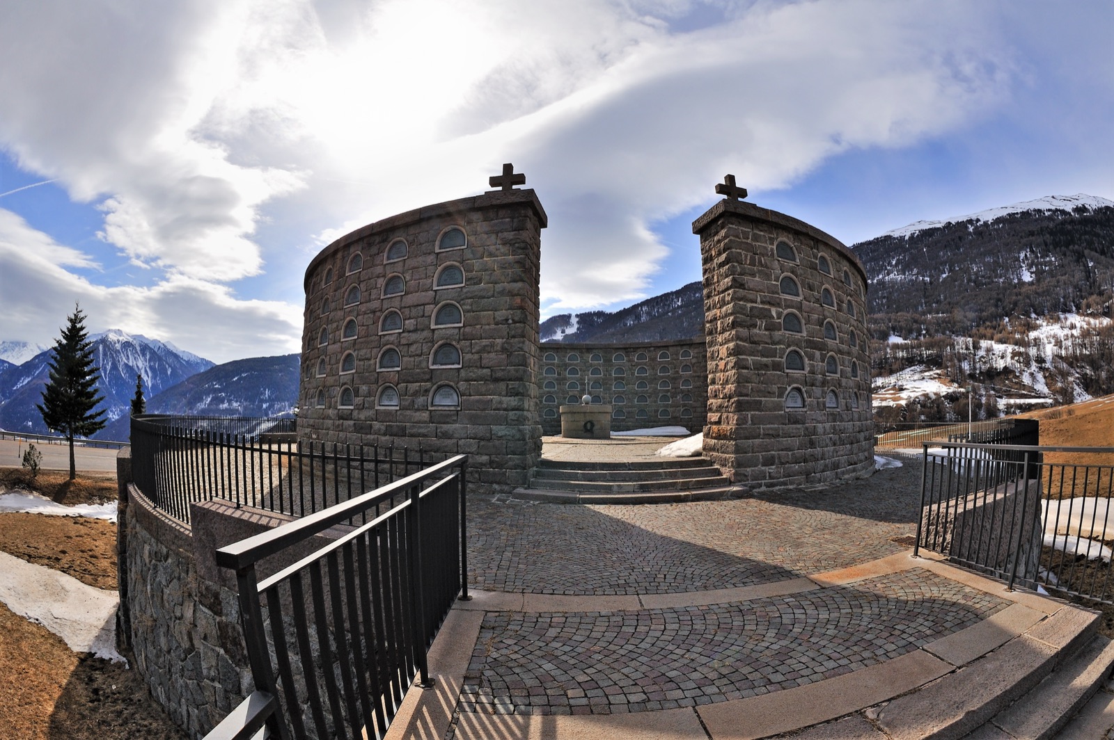 military shrine of Reschenpass in Italy