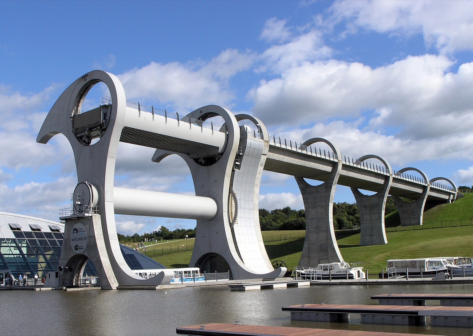 The rotating lift for boats in Falkirk, Scotland