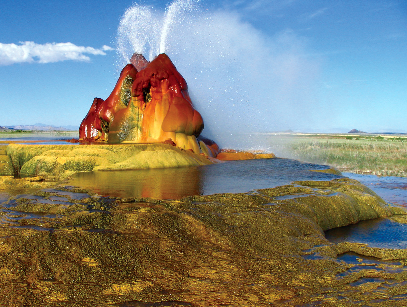 The accidental technicolour geyser in Nevada, United States