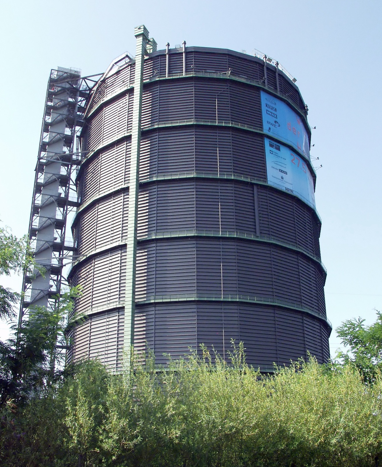 A giant iron drum in the city in Oberhausen, Germany