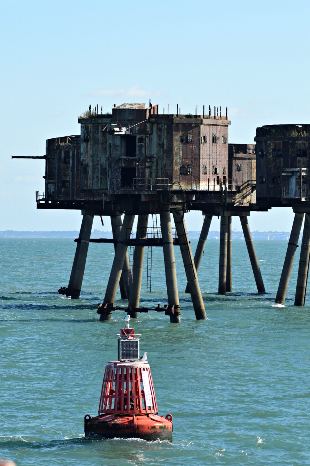 The Red Sands Maunsell sea forts in the Thames Estuary