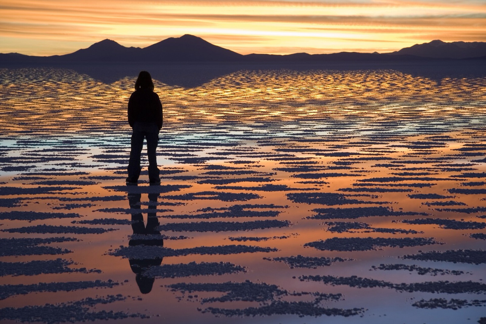 The salt flat that becomes a mirror in Uyuni, Bolivia