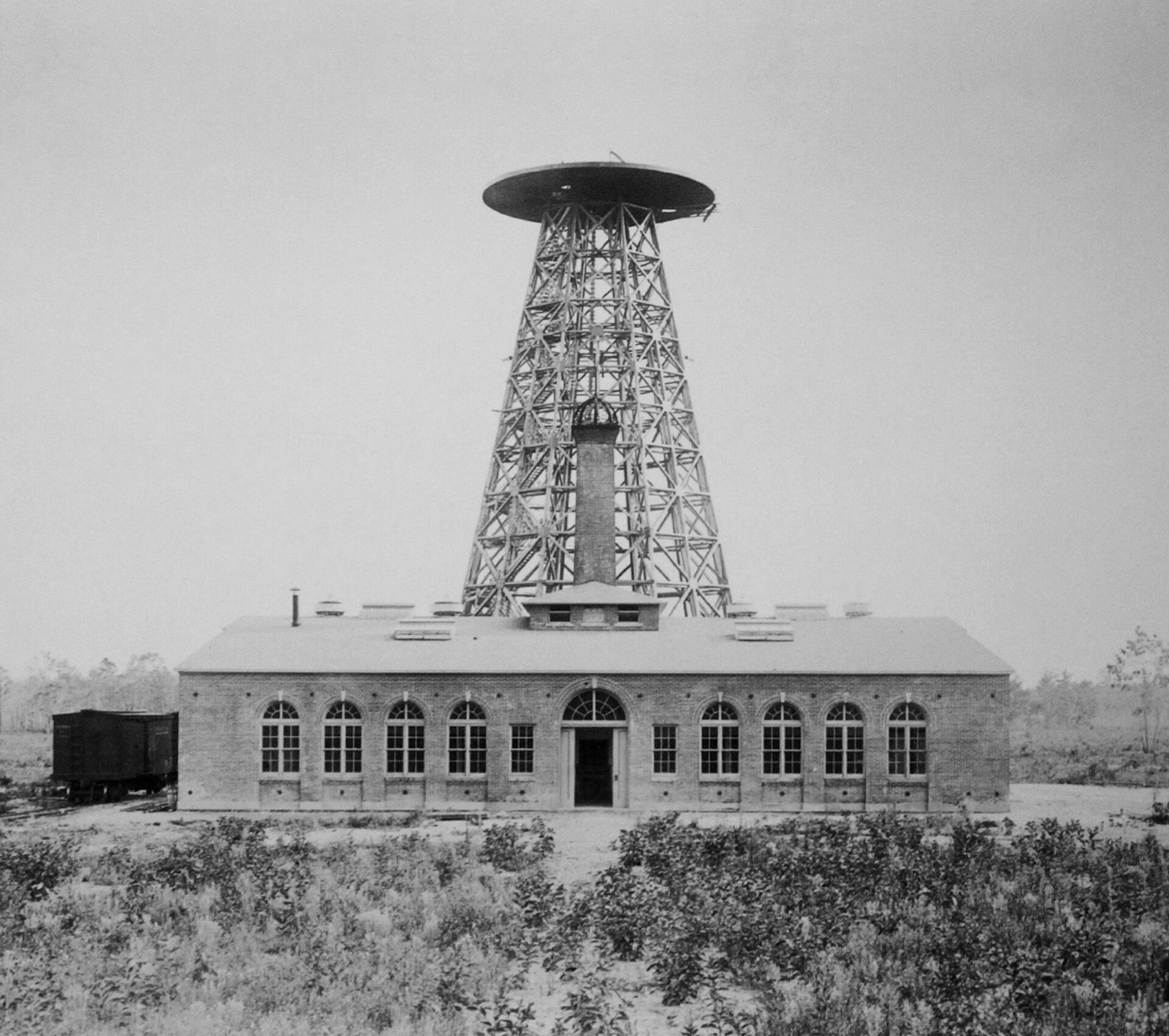 Tesla’s unfinished transmission tower site in Long Island, New York